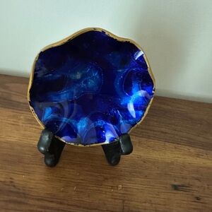 Blue and Gold Decorative trinket dish